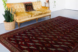 old rug, antique rug, Turkish rug, Portland, Oregon, rug store, rug shop, local shop, bright colors, wild shaman, large rug, area rug, red rug, bold color, baluch rug, burgundy, dark red