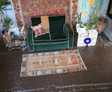 Old Faded Anatolian Turkish Rug 2.9ftx5.6ft