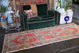 Vintage Turkish Faded Anatolian Runner Rug 3ftx9ft