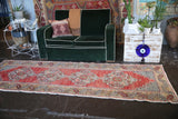 Vintage Turkish Faded Anatolian Runner Rug 3ftx9ft