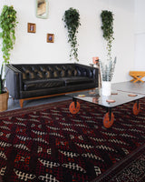 old rug, antique rug, Turkish rug, Portland, Oregon, rug store, rug shop, local shop, bright colors, wild shaman, large rug, area rug, red rug, bold color, baluch rug, burgundy, dark red