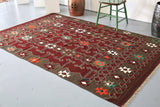 Vintage Turkish Balikesir Yuncu Kilim Rug 5'5"x8'4"
