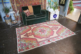 Vintage Faded Turkish Anatolian Rug 4.5ftx6.10ft