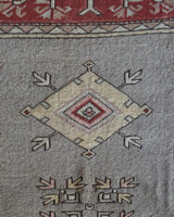 Vintage Turkish rug in living room setting, old rug, antique rug, pastel colors, faded colors, Turkish rug, vintage rug, soft rug, Portland, Oregon, rug store, rug shop, local shop