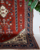 Vintage Turkish rug in a living room setting, pile rug, Turkish rug, vintage rug, portland, rug shop, bright colors, wild shaman, soft rug, bold color, Portland, Oregon, rug store, rug shop, local shop, antique rug