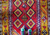 old rug, antique rug, Turkish rug, Portland, Oregon, rug store, rug shop, local shop, bright colors, wild shaman, large rug, area rug, red rug, bold color, burgundy, dark red