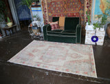 Vintage Faded Anatolian Turkish Rug 4.4ftx7ft