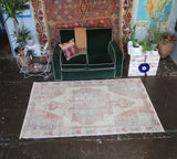 Vintage Faded Anatolian Turkish Rug 4.4ftx7ft
