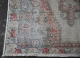 Vintage Faded Anatolian Turkish Rug 4.4ftx7ft