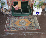 Vintage Faded Turkish Anatolian Rug 3.8ftx6.10ft