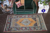 Vintage Faded Turkish Anatolian Rug 3.8ftx6.10ft