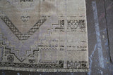 Old Faded Anatolian Turkish Rug 4ftx5.7ft