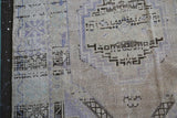 Old Faded Anatolian Turkish Rug 4ftx5.7ft