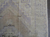Old Faded Anatolian Turkish Rug 4ftx5.7ft
