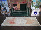 Old Faded Anatolian Rug 2.11ftx6.8ft