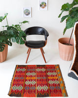 pile rug, Turkish rug, vintage rug, portland, rug shop, bright colors, wild shaman, area rug, red rug, mini rug, bold color, Portland, Oregon, rug store, rug shop, local shop, flat weave, kilim rug