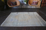 Old Faded Anatolian Rug 3.6ftx4.8ft