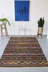 Vintage Anatolian Cicim Kilim Rug 4'8"x7'7"