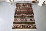 Vintage Anatolian Cicim Kilim Rug 4'8"x7'7"