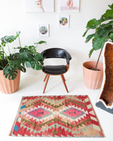 pile rug, Turkish rug, vintage rug, portland, rug shop, bright colors, wild shaman, area rug, red rug, mini rug, bold color, Portland, Oregon, rug store, rug shop, local shop, flat weave, kilim rug