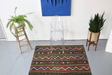 Vintage Anatolian Cicim Kilim Rug 4'8"x7'7"