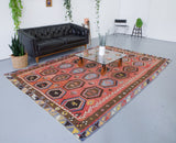 old rug, antique rug, earthy colors, faded colors, turkish rug, vintage rug, flat weave, kilim rug, large area rug, square rug, Wild Shaman, Portland, Oregon, rug store, rug shop, local shop