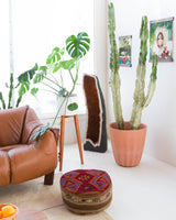 Foor pouf in a living room setting, pillow, turkish pillow, kilim pillow, home decor, decorative pillow, sham, rug pillow, decor, home decor, pouf, floor cushion, cushion, Portland, rugshop, Oregon, Wild Shaman, ottoman