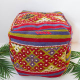 Foor pouf in a living room setting, pillow, turkish pillow, kilim pillow, home decor, decorative pillow, sham, rug pillow, decor, home decor, pouf, floor cushion, cushion, Portland, rugshop, Oregon, Wild Shaman, ottoman