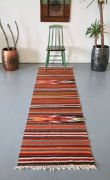 Vintage Anatolian Kilim Runner 2.4ftx8.10ft