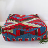 Foor pouf in a living room setting, pillow, turkish pillow, kilim pillow, home decor, decorative pillow, sham, rug pillow, decor, home decor, pouf, floor cushion, cushion, Portland, rugshop, Oregon, Wild Shaman, ottoman