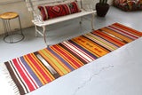 Vintage Anatolian Kilim Runner 2.4ftx8.4ft
