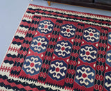 old rug, antique rug, earthy colors, bold colors, turkish rug, vintage rug, flat weave, kilim rug, large area rug, square rug, Wild Shaman, Portland, Oregon, rug store, rug shop, local shop