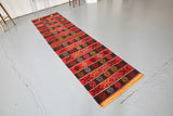 Vintage Anatolian Kilim Runner 2.5ftx8.8ft