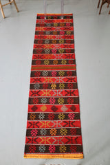Vintage Anatolian Kilim Runner 2.5ftx8.8ft