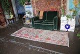 Old Turkish Faded Anatolian Runner Rug 3.1ftx8ft