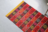Vintage Anatolian Kilim Runner 2.3ftx8.8ft