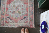 Old Turkish Faded Anatolian Runner Rug 3.1ftx8ft