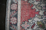 Old Turkish Faded Anatolian Runner Rug 3.1ftx8ft