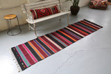 Vintage Anatolian Kilim Runner 2.2ftx8.2ft