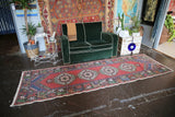 Vintage Turkish Faded Anatolian Runner Rug 3ftx9.10ft