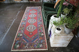 Vintage Turkish Faded Anatolian Runner Rug 3ftx9.10ft