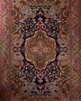 Vintage Turkish rug in a living room setting, pile rug, Turkish rug, vintage rug, portland, rug shop, bright colors, wild shaman, soft rug, bold color, Portland, Oregon, rug store, rug shop, local shop, antique rug