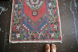 Vintage Turkish Faded Anatolian Runner Rug 3ftx9.10ft