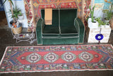 Vintage Turkish Faded Anatolian Runner Rug 3ftx9.10ft