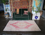 Vintage Faded Anatolian Rug 3.8ftx6ft