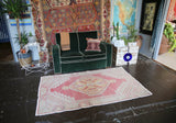 Vintage Faded Anatolian Rug 3.8ftx6ft