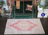 Vintage Faded Anatolian Rug 3.8ftx6ft