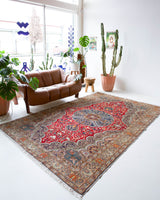 Vintage Turkish rug in a living room setting, pile rug, Turkish rug, vintage rug, portland, rug shop, bright colors, wild shaman, soft rug, bold color, Portland, Oregon, rug store, rug shop, local shop, antique rug