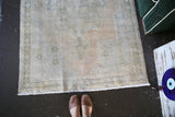 Old Faded Anatolian Turkish Rug 3.7ftx7ft