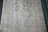 Old Faded Anatolian Turkish Rug 3.7ftx7ft